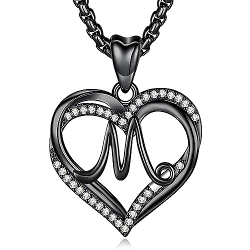INFUSEU Unique Initial Necklaces for Women Girls Small Heart Letter Jewelry, Meaningful Personalized Gifts - style: M