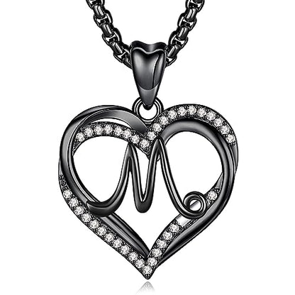 INFUSEU Unique Initial Necklaces for Women Girls Small Heart Letter Jewelry, Meaningful Personalized Gifts - style: M
