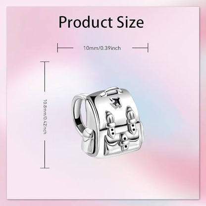 Bible Family Mom Wife Love Heart Dangle Charm 925 Sterling Silver Charms fits Bracelets and Necklace Pendant Bead Charms Jewelry Present for Women Family Friends - style: Backpack Charm
