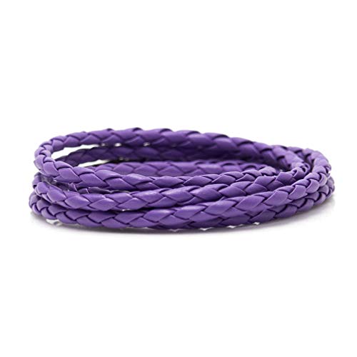 Xusamss Fashion Alloy Buckle Multilayer Leather Wrap Cuff Bracelet,7.5inches - color: Purple
