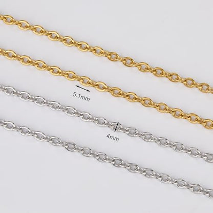 SMYHTGLIF 2 Rolls Total 32.8 Feet Gold and Silver Chain for Jewelry Making | Stainless Steel Cable Jewelry Chain Roll Oval Link Bulk Chain Craft Jewelry Making Chains - size: 5.1×4mm