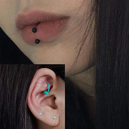 18G 16G 14G Plastic Septum Rings Flexible Lip Rings Hoops Septum Nose Rings Smiley Piercings Acrylic Horseshoes Cartilage Helix Rook Daith Earrings Piercing Retainer for Work 8mm 10mm 12mm - color: 14G-8mm(5/16") Hoop