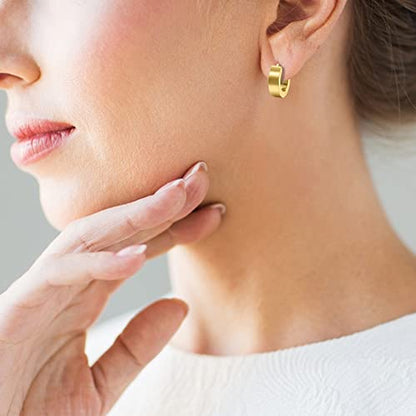 Small Huggie Hoop Earrings for Women - color: Gold