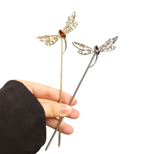 2 Pcs Hair sticks for buns,French hair pins for women,Buns and Updos with No Hair Damage,Metal Dragonfly French Pin Great Hold,Suitable for fine & thick hairUS300