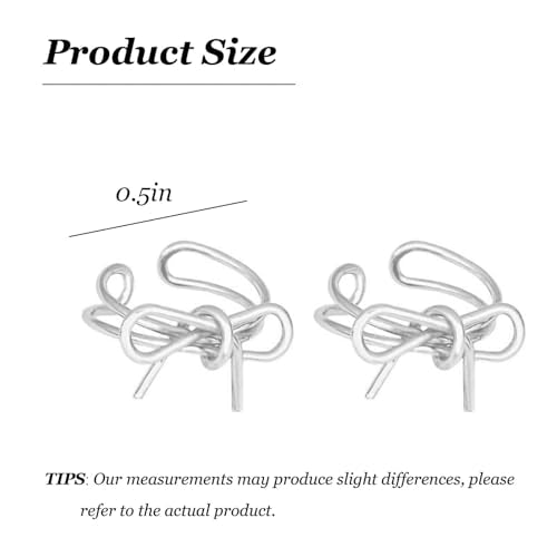 Ear Cuffs for Women Non Piercing Ear Cuff Earrings Non Pierced Cartilage Earrings Adults Christmas Stocking Stuffers Trendy Gifts 2025 - color: E2:2pcs Silver Bow