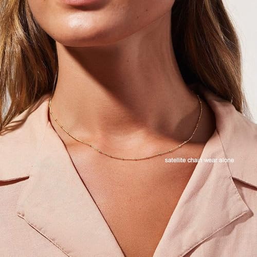 NECOCY Layered Gold Necklaces for Women Dainty Chokers Necklace Silmple Stackable Cubic Zirconia Necklace Non Tarnish Vacation Jewelry Trendy Gifts for Women - style: Big CZ