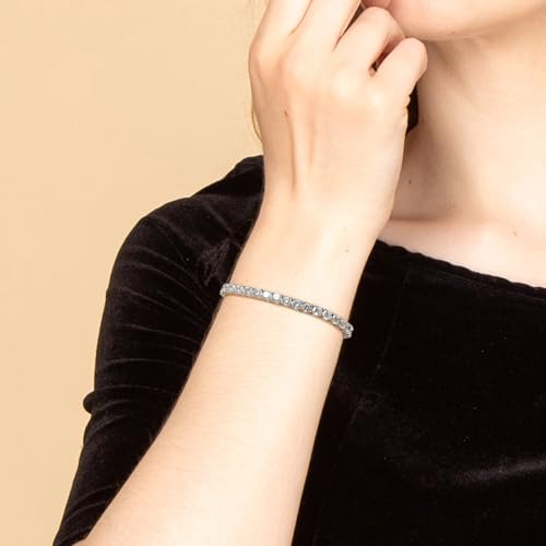 Kose Tennis Bracelet for Women | 4MM/5MM Cubic Zirconia | 18K Gold/White Gold Plated Classic Bracelet | Size 6/6.5/7 inches - color: 4MM-white gold, size: 6.5inch
