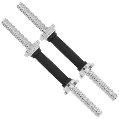 Yes4All Threaded Dumbbell Handles, Adjustable Dumbbell Bar Pair, 14/16/18/24-Inch Sizes, Fits 1" or 1.15" Plates, Non-Slip Grip, Secure Star-Lock Collars - color: 18" - Chrome & Rubber - Silver