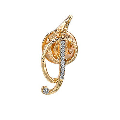 Initial Letter Brooch Pin Small Lapel Pin Tie Tack Name Personalized Gifts for Women Men Gold A-Z - style: I