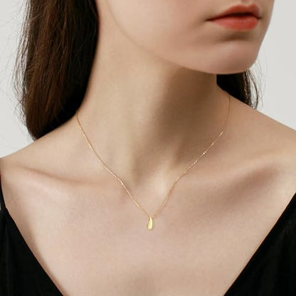 EVEYE S925 Sterling Silver Necklace For Women, Teardrop Pendant Necklaces, Pear Pendant Necklace Jewelry Minimalist style Gift - color: Yellow Gold