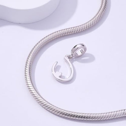Letter Charms for Pandora Bracelets 925 Sterling Silver Alphabet Initial Charms Bead Jewelry Gift for Women - style: Initial U