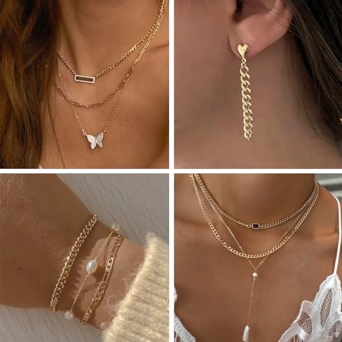 Kyutong 16.4 Feet Gold Plated Craft Chains for Jewelry Making | 304 Stainless Steel Curb Chain Roll for Women Men Necklace Bracelet DIY Supplies Findings - color: Gold Curb