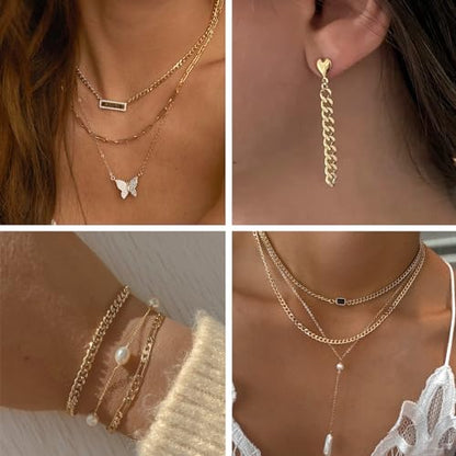 Kyutong 16.4 Feet Gold Plated Craft Chains for Jewelry Making | 304 Stainless Steel Curb Chain Roll for Women Men Necklace Bracelet DIY Supplies Findings - color: Gold Curb