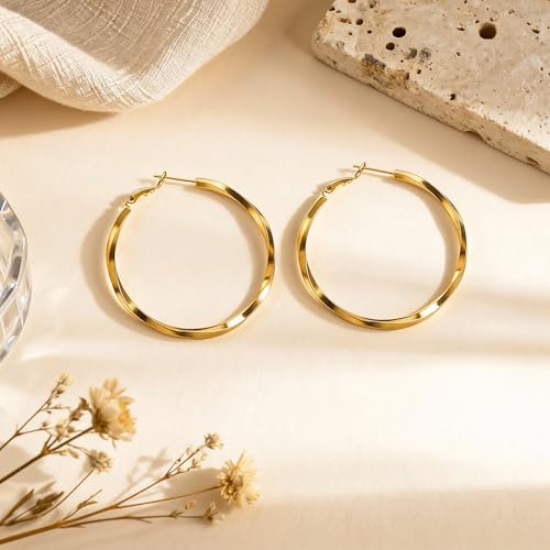 Shiny Gold Butterfly Earrings for Women | 14K Real Gold Plated Butterfly Earrings for Women, Dainty & Trendy Butterfly Stud Earrings for Fashion Jewelry Gifts - color: AZ45