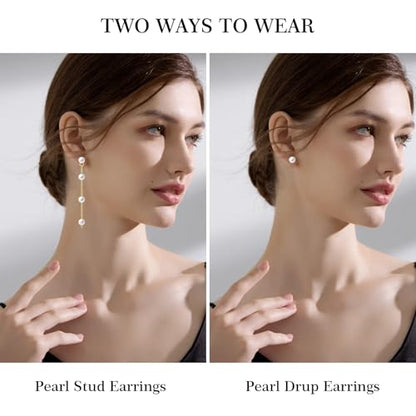 Pearl Jewelry Set for Women Faux Pearl Costume Jewelry Set with Necklace, Bracelets, Ring, Earrings for Wedding Bridal Birthday Tea Party - color: Gold