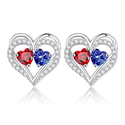 Iefil Birthstone Earrings for Women - 925 Sterling Silver Birthstone Earrings, Anniversary Birthday Gifts for Women Wife Girlfriend Mom - color: 01-12-Jan-Dec Birthstone