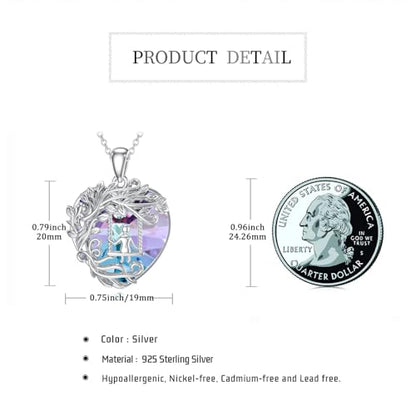 925 Sterling Silver Necklace Gifts for Women Crystal/Opal Jewelry Pendant Christmas Birthday Gift - style: Swing-A