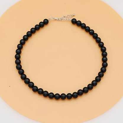 Long Simulated 10mm AAA Pearl Strand Necklace for Women Multicolor Pearl Choker Necklace 1920s Pearl Statement Necklace Costume Jewelry - color: 10mm Black