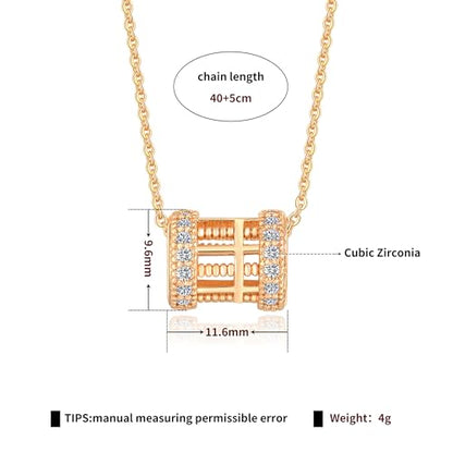 Gold Plated Pendant Necklaces for Women Cubic Zirconia Accent 18 Inch Adjustable Chain Hypoallergenic Gift for Wife Mom Birthday Valentines Day - style: Cylindrical