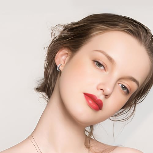 micuco Small Hoop Earrings for Women, Tiny Cartilage Hoop Earrings for Men | Helix Daith Tragus Ear Hugging Hoop Earrings Sleeper Hypoallergenic Earrings - style: A4: SCZ 8 10 12mm White Gold (3 Pairs)