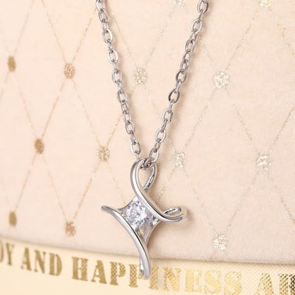 Dainty Cross Pendant Necklace Women’s Engagement Jewelry with Chic Shiny CZ - color: Silver Color