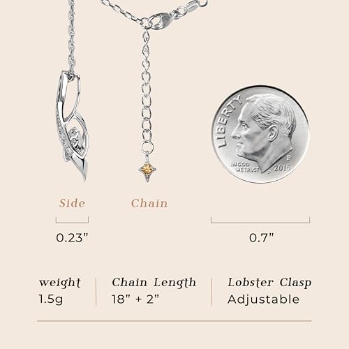 ARINZA Moissanite Necklace for Women, 1 Ct 925 Sterling Silver Dancing Stone Pendant, 18+2 Inch Chain, Valentine’s Day Christmas Gift for Her, Wife, Mom, Anniversary, Birthday - color: 8 Infinity Love