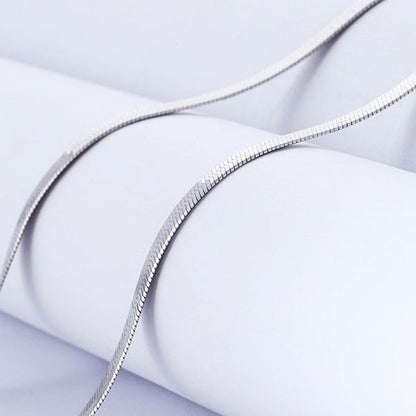 Minimalist 4MM Snake Bone Chain Necklace - 925 Sterling Silver Herringbone Flat Magic Chain for Men Women - Short Collarbone Blade Chain 20 Inches - size: 20 inches