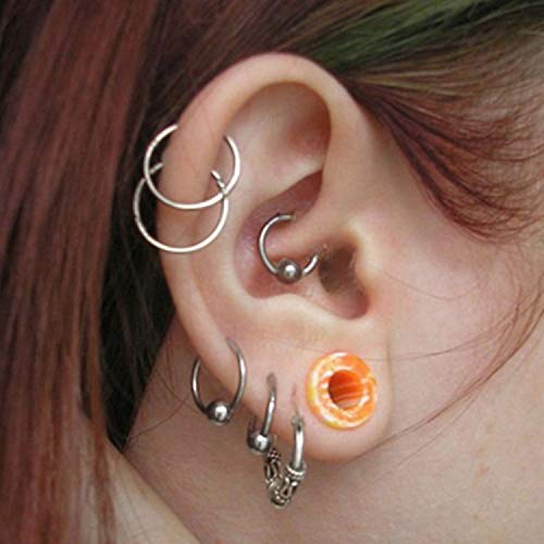 5Pcs Stainless Steel 16G 18G Sleeper Hoop Earrings for Women Men Septum Hinged Clicker Nose Lip Ring Helix Daith Cartilage Tragus Piercings Tiny Small Huggie Hoops Hypoallergenic Sensitive Ears Jewelry - style: 10mm in rose gold-tone 18G