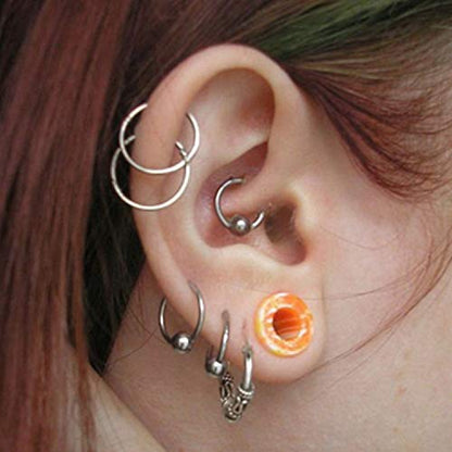 5Pcs Stainless Steel 16G 18G Sleeper Hoop Earrings for Women Men Septum Hinged Clicker Nose Lip Ring Helix Daith Cartilage Tragus Piercings Tiny Small Huggie Hoops Hypoallergenic Sensitive Ears Jewelry - style: 10mm in rose gold-tone 18G