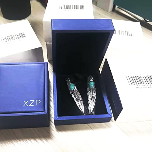 Women's Created-Turquoise Earrings Bohemian Compressed-Turquoise Jewelry Mother Gifts Pendant Metal Tribal Feather Tibetan Dangle Drop Earrings for Women | Compressed-Turquoise Jewelry,Mother Gifts,Pendant Metal Tribal Feather Tibetan Dangle Drop Earrings