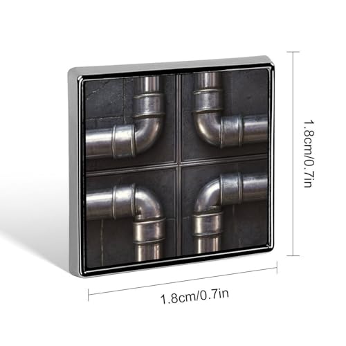Metal Pipe Texture Unisex Brooches & Pins Square Lightweight Lapel Badge Jewelry for Clothing Shawl Hat