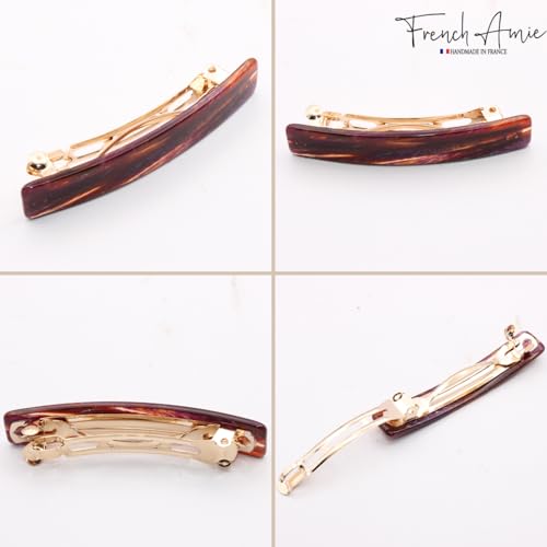 French Amie Bar Purple Touch Small 2 1/4 Inch Hair Clip Barrette | Handmade Cellulose Acetate Durable Grip For Women Girls Teens Everyday Style - color: Purple Touch