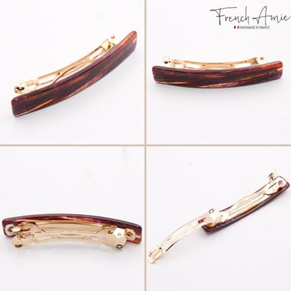 French Amie Bar Purple Touch Small 2 1/4 Inch Hair Clip Barrette | Handmade Cellulose Acetate Durable Grip For Women Girls Teens Everyday Style - color: Purple Touch