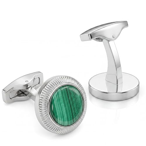 Tuxedo Cuff Links,Cufflinks for Men | Stainless Steel, Lead-Free and Nickel-Free, Gift Box Packed, Boyfriend Husband Father, Wedding Party Anniversary Birthday - color: Green