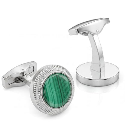 Tuxedo Cuff Links,Cufflinks for Men | Stainless Steel, Lead-Free and Nickel-Free, Gift Box Packed, Boyfriend Husband Father, Wedding Party Anniversary Birthday - color: Green