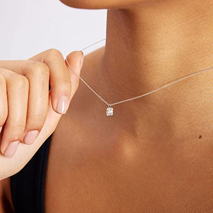 Tewiky Pendant Necklace for Women 14k Gold Plated Chain Choker Necklaces | Dainty Necklaces,Aesthetic Simple Necklace,Jewelry Gifts for Women - color: cz pendant silver