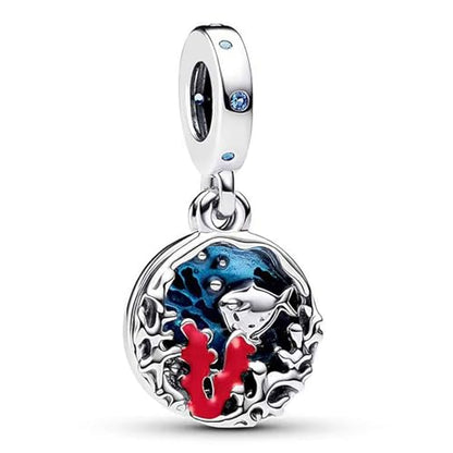 Charms Beads 925 Sterling Silver Animal Heart Flower Friend Dangle Pendant with 5A Cubic fits for Charms Bracelets for Woman Valentine's Day Mother's Day Christmas Graduation Birthday Gift - style: D27-Marine Coral Fish Ocean