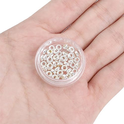 Silver Plated Roudelle Spacer Beads 4x1.8mm 50pcs for Jewelry Making Findings Non Tarnish - color: Silver, size: 4x1.8mm Roudelle