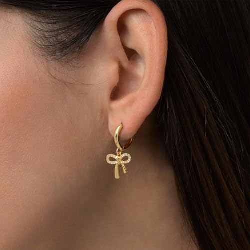 Bow Earrings Red Earrings for Women Dangle Cute Earrings Red Stuff Jewelry Outfits Accessories Gifts for Girls - color: C1:gold bow earrings