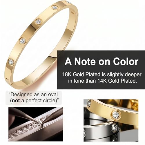 PDWZNBA 18K Gold-Plated Love Friendship Bracelets Trendy Stainless Steel Bangle Jewelry Gifts for Women - style: Ovl_gold