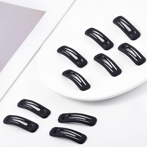 20 PCS Small Rectangle Hair Barrettes For Women Non Slips Snap Clips For Thin Fine Hair,Matte Black,1.97 x 0.55Inch - color: Matte Black