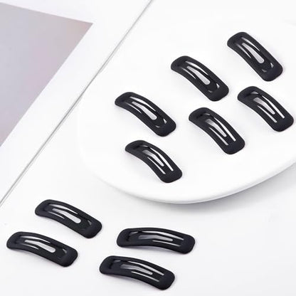 20 PCS Small Rectangle Hair Barrettes For Women Non Slips Snap Clips For Thin Fine Hair,Matte Black,1.97 x 0.55Inch - color: Matte Black