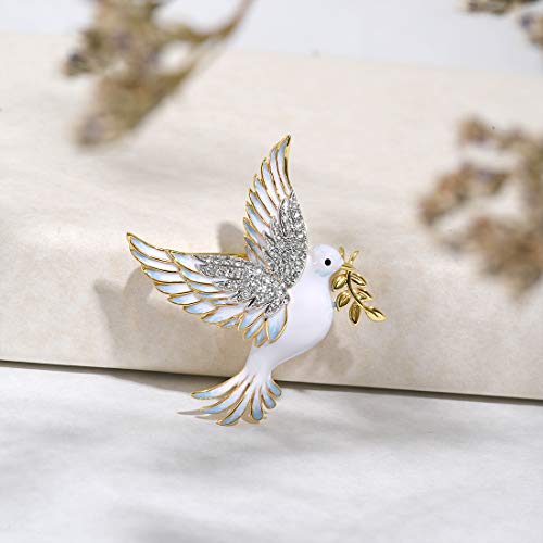 Santuzza 925 Sterling Silver Enamel Brooch Pin for Women - color: [A]Pigeon