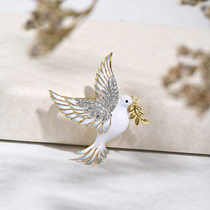 Santuzza 925 Sterling Silver Enamel Brooch Pin for Women - color: [A]Pigeon