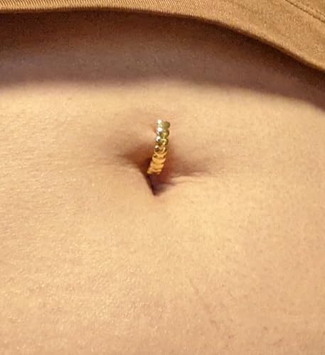 Silver Gold Belly Button Ring for Women Clicker Hoop Belly Rings Opal Navel Piercing Jewelry Dangle Hypoallergenic Surgical Steel Dainty Dangling Navel Rings for Women - color: E1-5pcs clicker-gold
