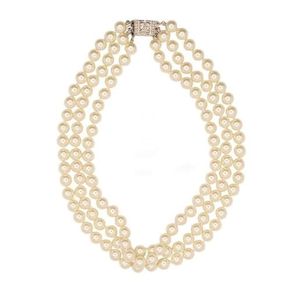 Kenneth Jay Lane Pearl Necklaces Worn By First Ladies - style: Jackie Kennedy (Deco Clasp)