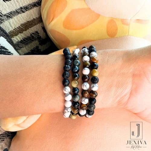 Customized Name Bracelet for Couples, Family, Friends, Personalized Bracelet with Names, Crystal Beads and elastic stretch - style: 6mm Stones