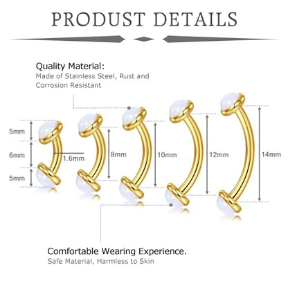 VCMART 14g Belly Button Ring Belly Button Piercing Belly Rings Surgical Steel Belly Button Rings 6mm 8mm 10mm 12mm 14mm 16mm 18mm Short Long Bar Belly Piercing Jewelry for Women Silver - color: E2 -6/8/10/12/14MM