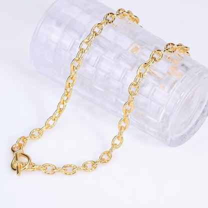 FRUMOS 14K Gold Plated Crystal Pendant Necklace Cubic Zirconia Pendant Necklaces for Women Elegant Pearl Pendant Choker Necklaces - color: Twisted thick chain