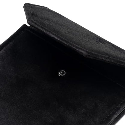 Velvet Necklace Jewelry Travel Folder Storage Display Case (Black) - color: Black